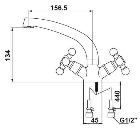 Смеситель KAISER 11061 Carlson Lux для раковины, хром
