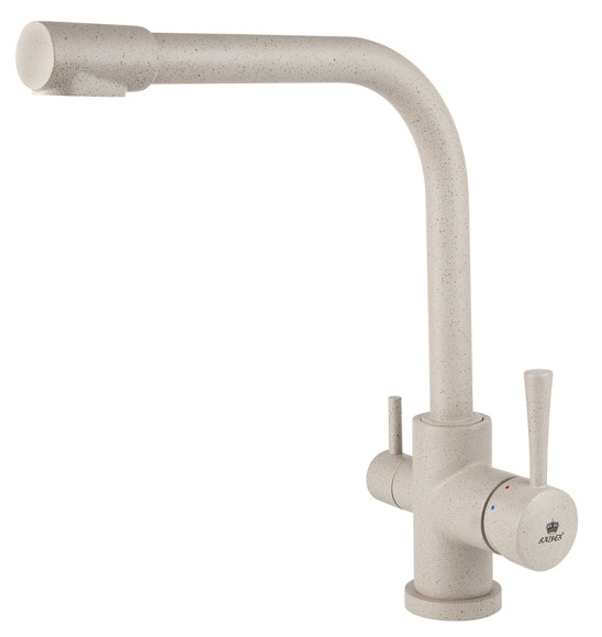 Смеситель KAISER 26044-7 Merkur для кухни, с краном для питьевой воды, бежевый мрамор
