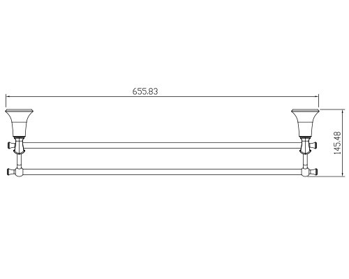 Держатель KAISER KH-4008 Bronze II полотенца, двойной L-65 см