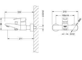 Смеситель SCHEIN (51705/8006020) для ванны