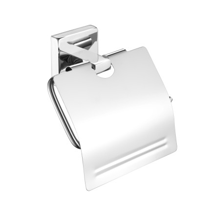Бумагодержатель Rainbowl 2742 CUBE для ванной с крышкой настенный хром
