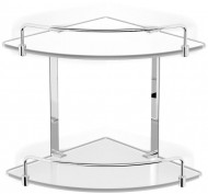 Полка Langberger стеклянная 2-х этажная угловая с ограничителем 70152