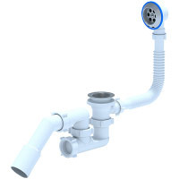 Обвязка АНИ Пласт Е251 1-1/2" с г/тр. 45 40/50, регул.  (сифон, выпуск, перелив, колено, сифон, клапан)