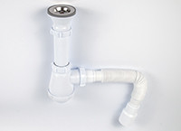 Сифон VIKO VS-132 "МИНИ" 1-1/2"xØ40 с решёт. Ø65мм из нерж., c гофротрубой Ø40/50, 800 мм