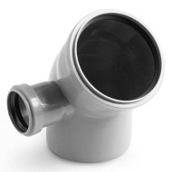 КОЛЕНО D=110 х45° с отводом 50 левое ПП Pro Aqua