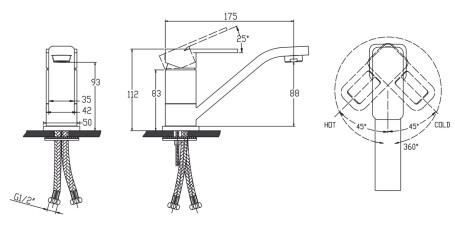 Смеситель KAISER 64111 Sharp для раковины