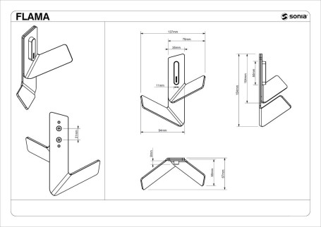 Крючок для ванной двойной черный матовый Sonia 188406