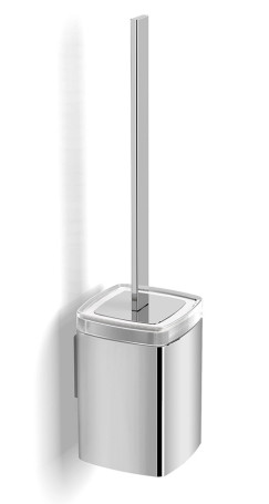 Ерш для унитаза Langberger хромированный к стене квадратный с крышкой 11325B