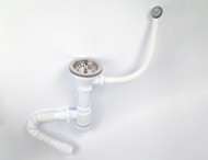 Сифон VIKO VS-155 3-1/2"xØ40 с решёт. Ø115мм из нерж., с круг. переливом и гофротр. Ø40/50, 800мм 