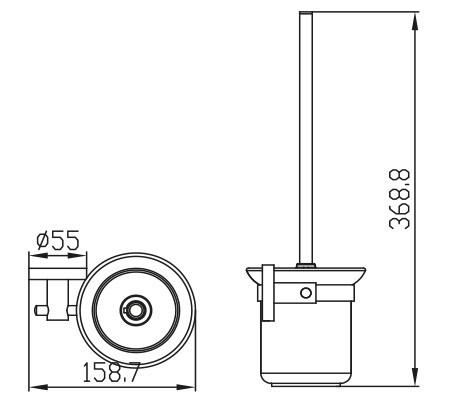 Держатель KAISER KH-4106 Bronze для туалетного ершика, настенный