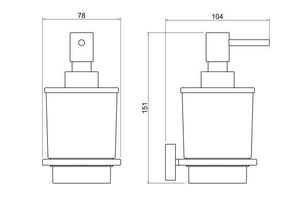Диспенсер SCHEIN 9238BG стекло квадратный к стене матовое золото Диспенсер SCHEIN 9238BG стекло квадратный к стене матовое золото