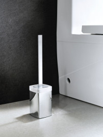 Ерш для унитаза Langberger хромированный напольный квадратный с крышкой 11327B