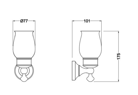 Стакан керамика к стене SCHEIN (7053011VF) GOLD