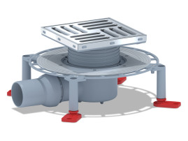 Трап АНИ Пласт TVZ5612 Ø50 гориз. вып., решетка нерж/сталь 15 х15, h-75mm