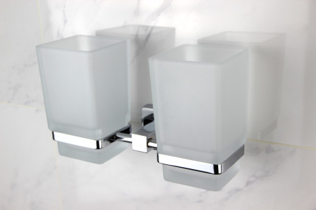 Держатель Rainbowl CUBE 2768-1 двойной квадратный с квадратными стаканами