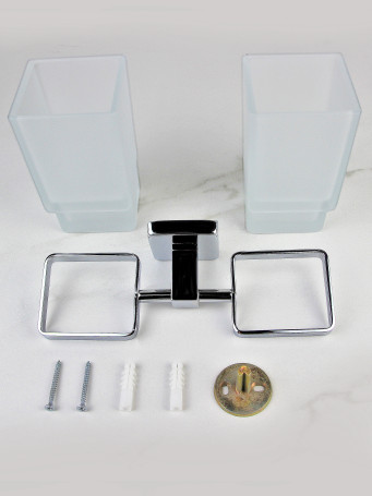 Держатель Rainbowl CUBE 2768-1 двойной квадратный с квадратными стаканами