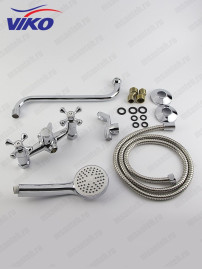 !!!Смеситель VIKO V-2715 для ванны, с держателем душевой лейки, маховики крест