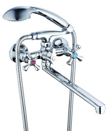 Смеситель G-Lauf QSL7-A827 для ванны латунь маховик крест, картридж керам. (3-jet)