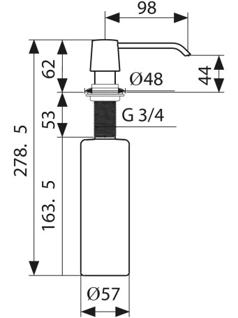 Дозатор KAISER KH-3011 BR встраиваемый в мойку