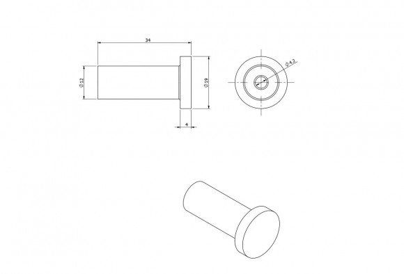Крючок Пешка Langberger черный (70131A-BP)