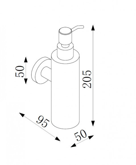 Диспенсер Rainbowl 2288-1 LONG для ванной металлический настенный хром