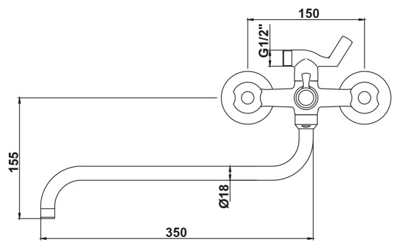 Смеситель KAISER 11080 Luna для ванны