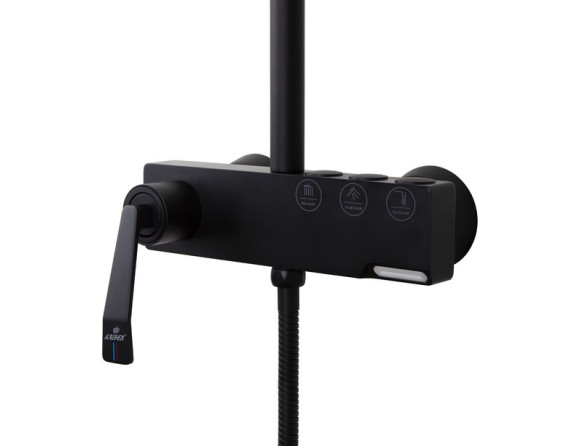 Душевая система KAISER 09182-2 Strike, черный матовый