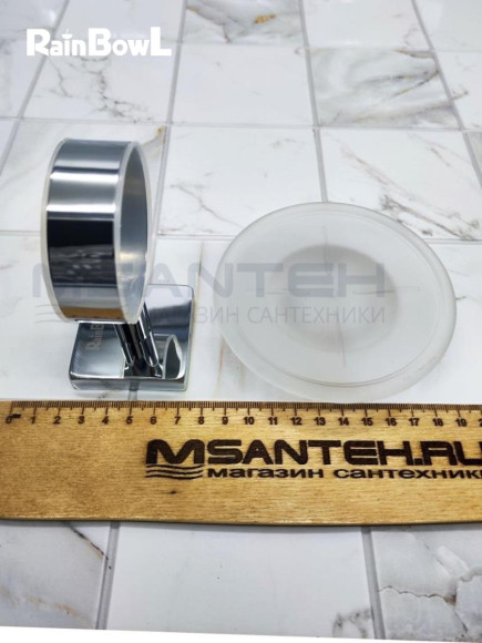 Мыльница Rainbowl CUBE для ванной 2785 настенная стекло хром