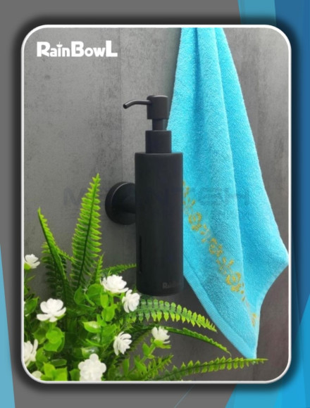 Диспенсер Rainbowl LONG для ванной 2288-1BP металлический настенный черный матовый