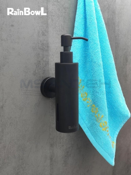 Диспенсер Rainbowl 2288-1BP LONG для ванной металлический настенный черный матовый