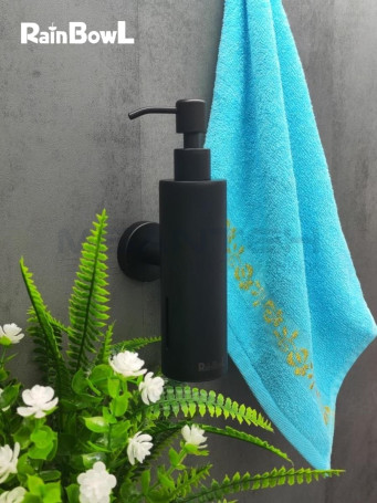 Диспенсер Rainbowl 2288-1BP LONG для ванной металлический настенный черный матовый