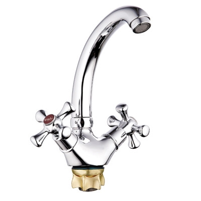 Смеситель G-Lauf QTZ4-C827 кухня крест низ. (литой) с гайкой Zn