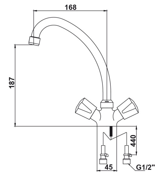 Смеситель KAISER 11083 Luna для кухни