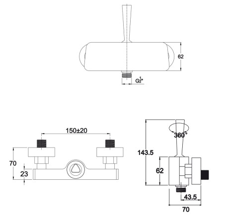 Смеситель KAISER 65177 Vista для душа