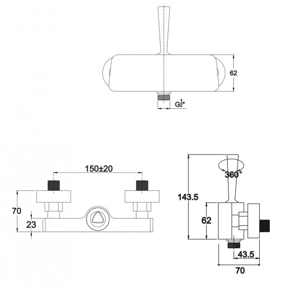 Смеситель KAISER 65177 Vista для душа