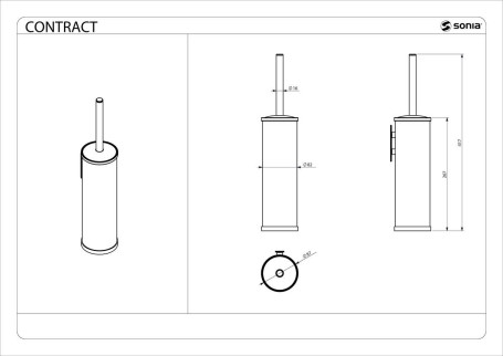 Ерш круглый черный матовый универсальный Sonia 168200