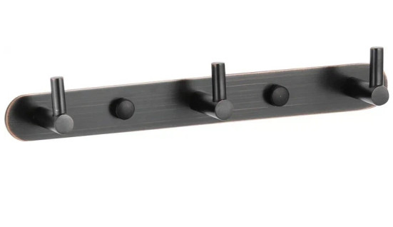 Планка VIKO V-723 3 вертикальных крючка, латунь, Black (состаренный черный)
