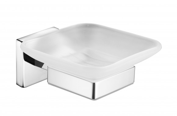 Мыльница Rainbowl CUBE для ванной 2785-1 квадратная настенная стекло хром