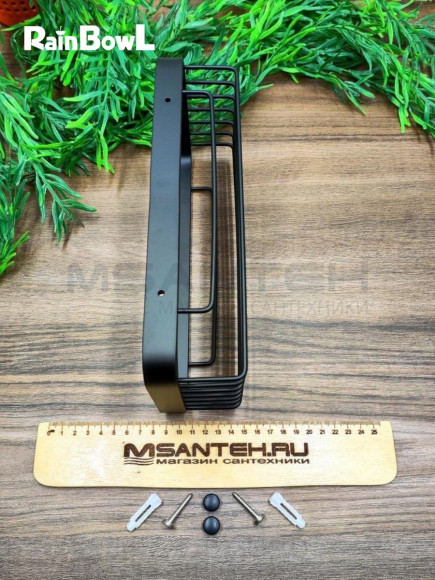 Полка Rainbowl FORA прямая решетка (0034-7) черная