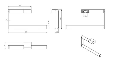 Полотенцедержатель Langberger овал черный (28038A-BP)