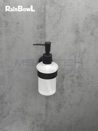 Диспенсер Rainbowl 2288-BP LONG для ванной стекло настенный черный матовый