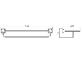 Полка KAISER KH-1039 Moderne  для полотенец с держателем