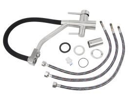 Смеситель для кухни под фильтр VIKO V-5852 с гибким изливом, нержавейка, картридж d35, серебро/черный