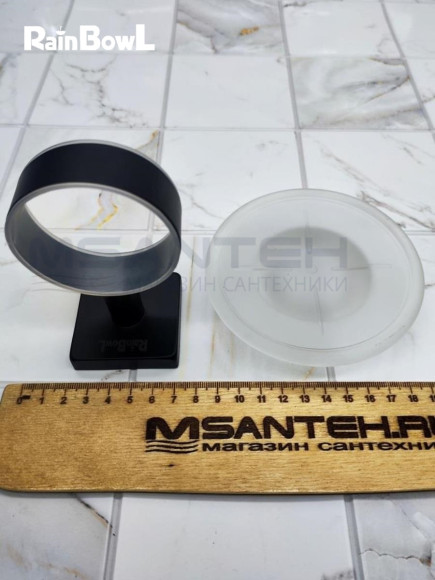 Мыльница Rainbowl CUBE для ванной 2785- BP настенная стекло чёрная матовая