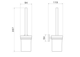 Ерш SCHEIN 9161CH стекло квадратный к стене матовое золото