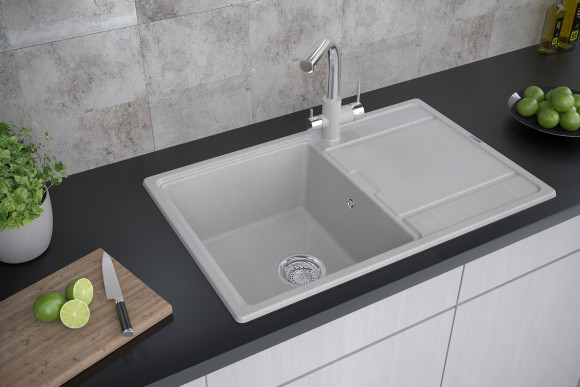 Мойка кварцевая FLUGEN, PM217850-WH, белый, 780х500 мм, Paulmark Мойка кварцевая FLUGEN, PM217850-WH, белый, 780х500 мм, Paulmark