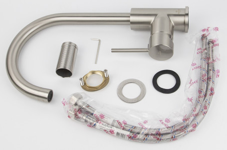 Смеситель KAISER 26544 Merkur для кухни, серебро Silver