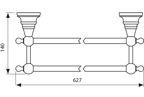 Держатель KAISER KH-4208 Arno полотенца 2-х уровневый 63 см