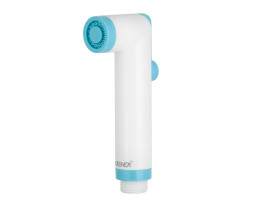 Гигиенический набор KAISER SH-353 для биде: лейка, шланг ПВХ, кронштейн, латунный угловой кран, Белый/голубой