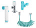 Гигиенический набор KAISER SH-353 для биде: лейка, шланг ПВХ, кронштейн, латунный угловой кран, Белый/голубой